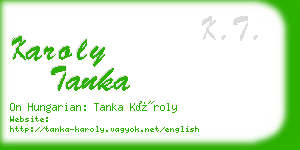 karoly tanka business card